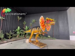 การจําลอง ไดโนเสาร์ สเปรย์น้ํา Animatronic Dilophosaurus สําหรับ Jurassic Them การตกแต่งสวน