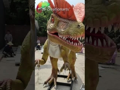 Weatherproof Life Size Animatronic Dinosaurs Animatronic Dilophosaurus 5meters