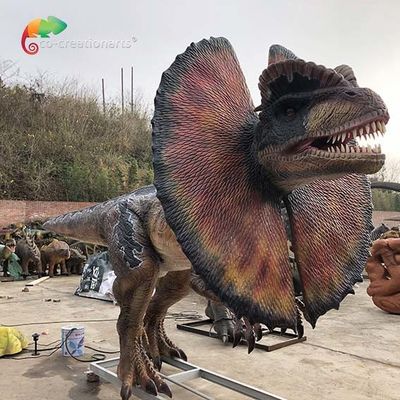 Dilophosaurus เกี่ยวกับการเคลื่อนไหว Factory สวนสนุกขนาดชีวิต Animatonic Dinosaur Dilophosaurus