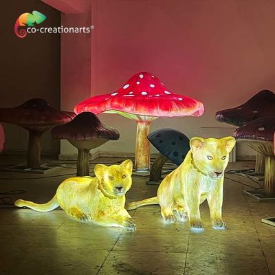 ราคาดี Light Up Life Size ไฟเบอร์กลาสสัตว์รูปปั้นสิงโตไฟเบอร์กลาสตกแต่งภูมิทัศน์ ออนไลน์