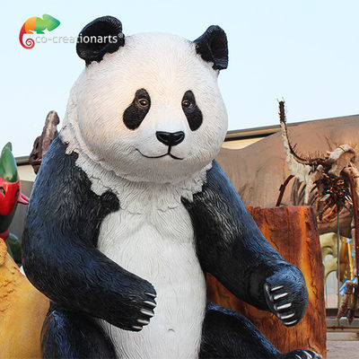 กันน้ำไฟเบอร์กลาส Animatronic Panda Illuminated For Shopping Mall