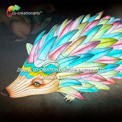 สวยงดงาม สีขนรุ้งขนาดใหญ่ สีขนห้อย LED Art Lantern รูปปั้นตกแต่ง
