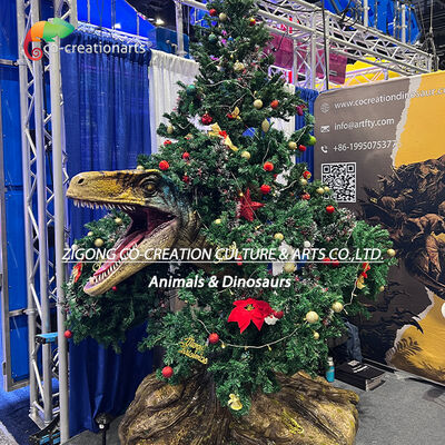 ซื้อ ไดโนเสาร์ Raptor Animatronic คริสต์มาสพร้อมการตกแต่งต้นไม้สำหรับสวนสนุกและกิจกรรมวันหยุด การผลิตออนไลน์