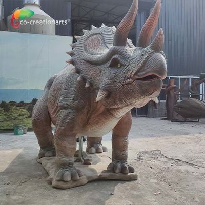 ราคาดี ขนาดชีวิตที่สมจริง เกี่ยวกับการเคลื่อนไหว Dinosaur Tceratops Jurassic สำหรับสวนสนุก ออนไลน์