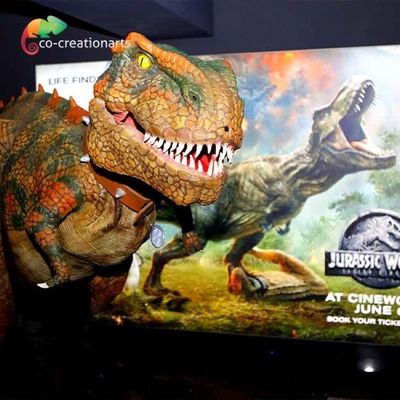ราคาดี การปรับแต่ง 4.5 เมตร เกี่ยวกับการเคลื่อนไหว T Rex เครื่องแต่งกายพร้อมไฟ LED ออนไลน์