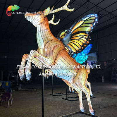 ราคาดี กวางส่องสว่างสง่างามพร้อมปีกผีเสื้อหลากสี | ประติมากรรมโคมไฟเทศกาล ออนไลน์