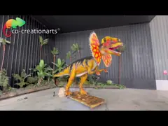 การจําลอง ไดโนเสาร์ สเปรย์น้ํา Animatronic Dilophosaurus สําหรับ Jurassic Them การตกแต่งสวน